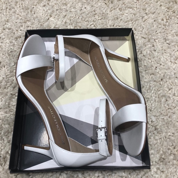 2for$40 White Stiletto Strapy Dress Heels - Picture 2 of 4